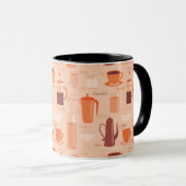 Muster mit Getränken und Text Tasse (VorderseiteRechts)