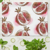 Muster mit Granatapfel Geschirrtuch (Gefaltet)