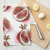 Muster mit Granatapfel Geschirrtuch (Viertel Falte)