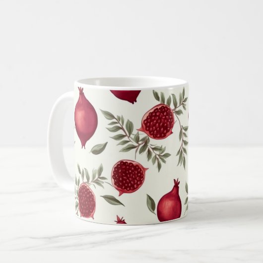 Muster mit Granatapfel Kaffeetasse (Vorderseite Links)
