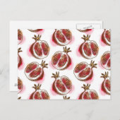Muster mit Granatapfel Postkarte (Vorne/Hinten)