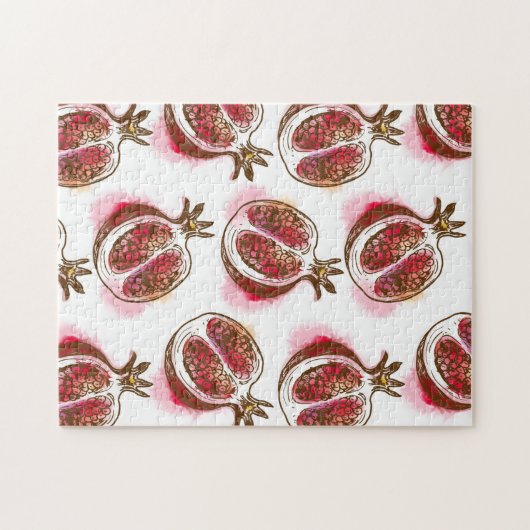 Muster mit Granatapfel Puzzle (Horizontal)