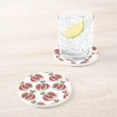 Muster mit Granatapfel Sandstein Untersetzer (Seite)