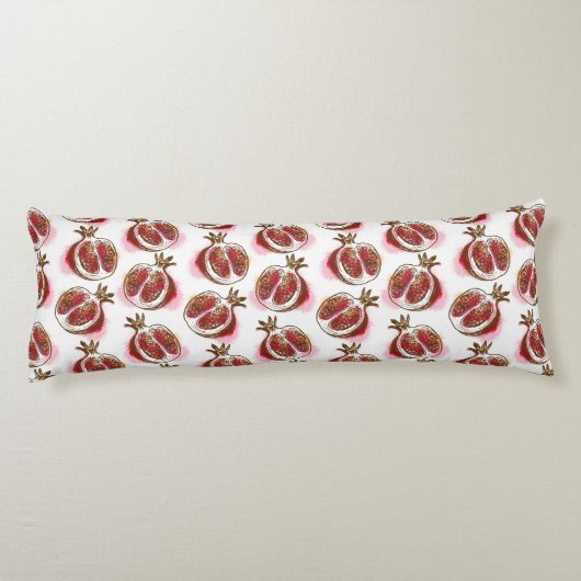 Muster mit Granatapfel Seitenschläferkissen (Rückseite)
