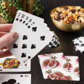 Muster mit Granatapfel Spielkarten (In Situ)