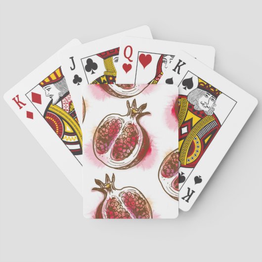 Muster mit Granatapfel Spielkarten (Rückseite)