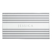 Muster mit grauem und weißem Streifen, Muster Name Kissenbezug (Rückseite)