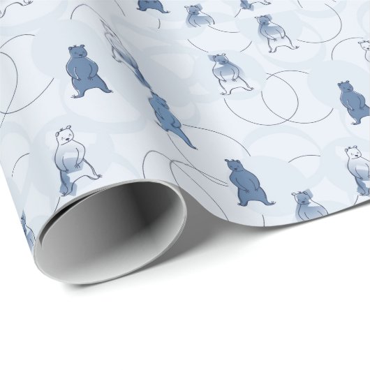 Muster mit Grizzlybär Geschenkpapier (Rolleneckpunkt)