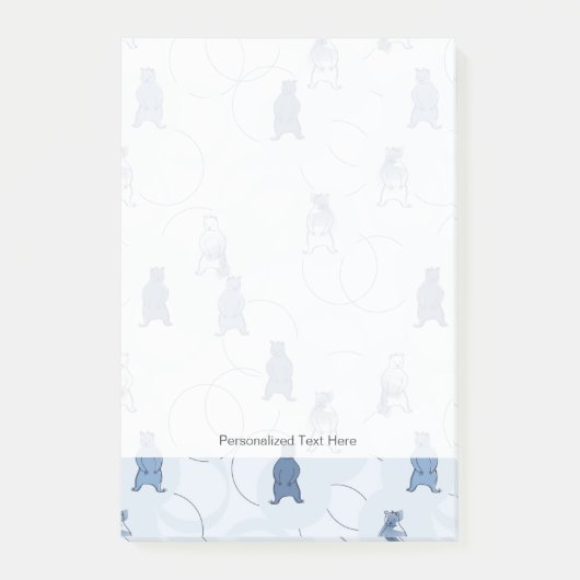 Muster mit Grizzlybär Post-it Klebezettel (Vorderseite)