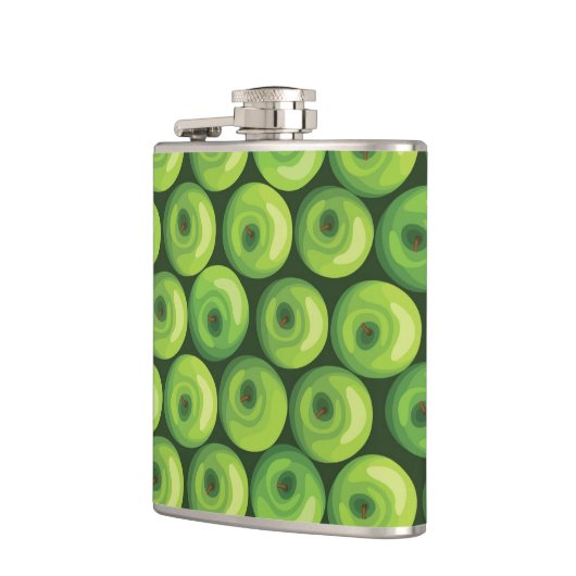 Muster mit grünen Äpfeln Flachmann (Links)