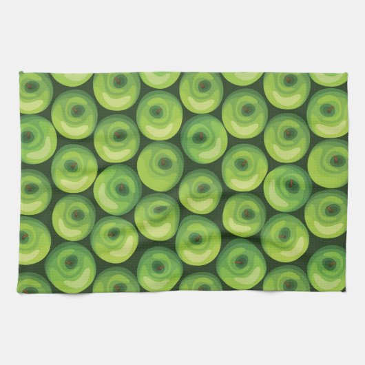Muster mit grünen Äpfeln Geschirrtuch (Horizontal)