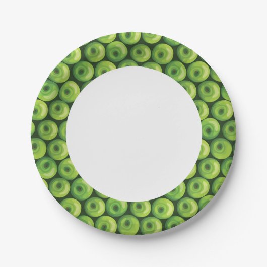 Muster mit grünen Äpfeln Pappteller (Vorderseite)