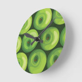 Muster mit grünen Äpfeln Runde Wanduhr (Winkel)