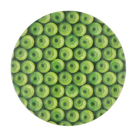 Muster mit grünen Äpfeln Schneidebrett (Vorderseite)