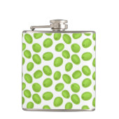 Muster mit grünen Oliven Flachmann (Vorderseite)