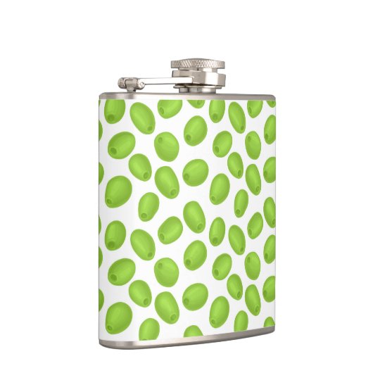 Muster mit grünen Oliven Flachmann (Rechts)