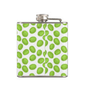 Muster mit grünen Oliven Flachmann (Rückseite)