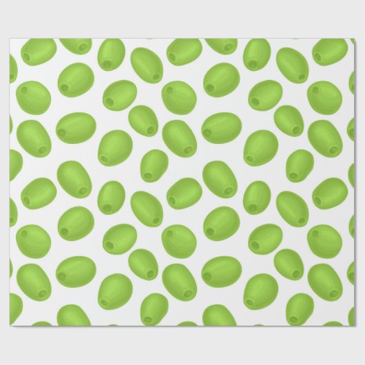 Muster mit grünen Oliven Geschenkpapier (Flach)