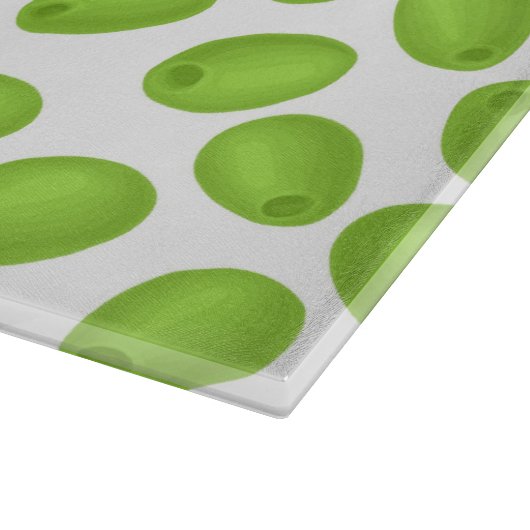 Muster mit grünen Oliven Schneidebrett (Ecke)