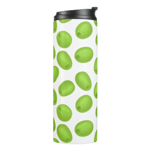 Muster mit grünen Oliven Thermosbecher (Nach links gedreht)