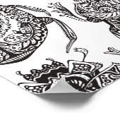 Muster mit Handdoodle 2 Poster (Ecke)