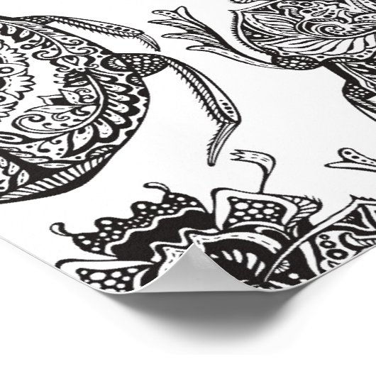 Muster mit Handdoodle 2 Poster (Ecke)