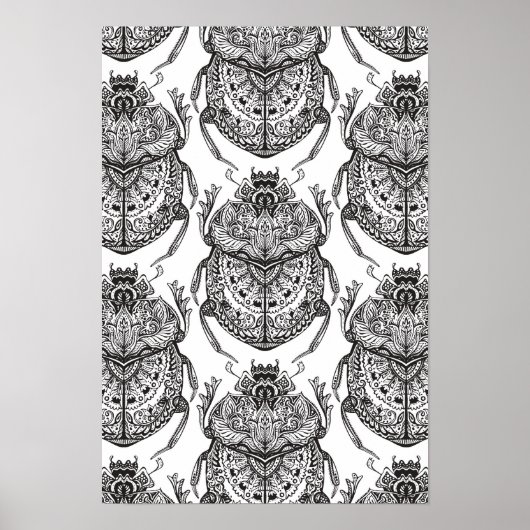 Muster mit Handdoodle 2 Poster (Vorne)