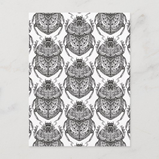 Muster mit Handdoodle Postkarte (Vorderseite)