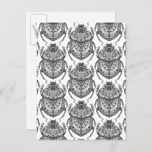 Muster mit Handdoodle Postkarte (Vorne/Hinten)