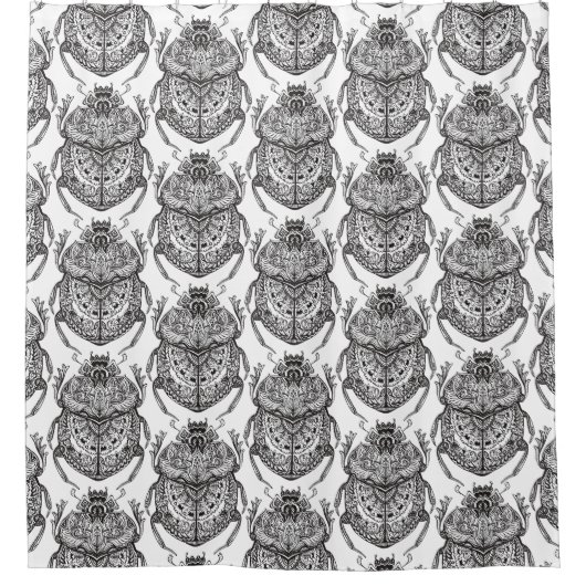 Muster mit Handgekritzel Duschvorhang (Vorderseite)