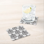 Muster mit Handgekritzel Rechteckiger Pappuntersetzer (Vor Ort)