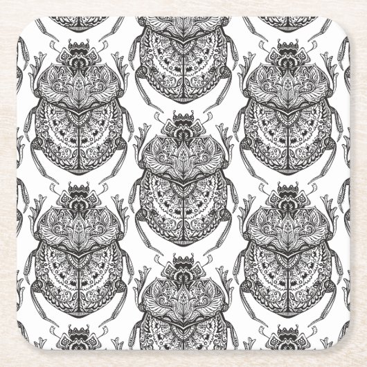 Muster mit Handgekritzel Rechteckiger Pappuntersetzer (Vorderseite)