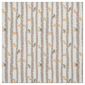Muster mit Herbstbäumen und Vögeln Stoff (Muster)