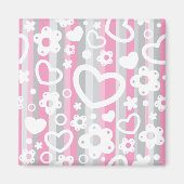 Muster mit Herz und Blume Magnet (Vorne)