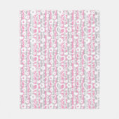 Muster mit Herzen und Blumen Fleecedecke (Vorderseite)