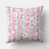 Muster mit Herzen und Blumen Kissen (Rückseite)