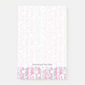 Muster mit Herzen und Blumen Post-it Klebezettel (Vorderseite)