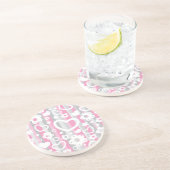 Muster mit Herzen und Blumen Sandstein Untersetzer (Seite)