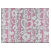 Muster mit Herzen und Blumen Schneidebrett (Vorderseite)