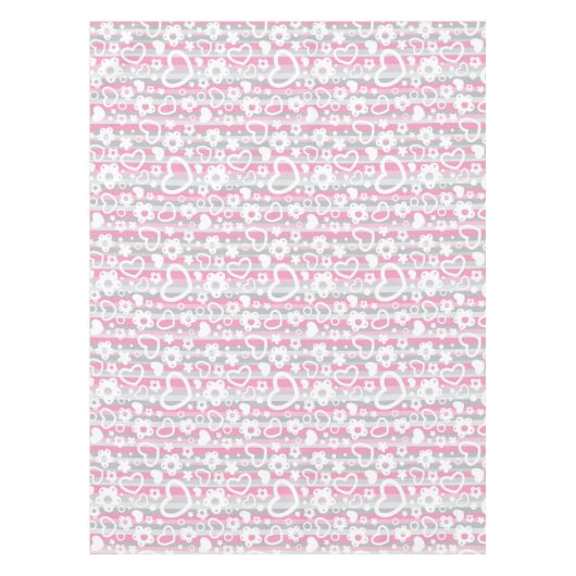 Muster mit Herzen und Blumen Tischdecke (Vorderseite)