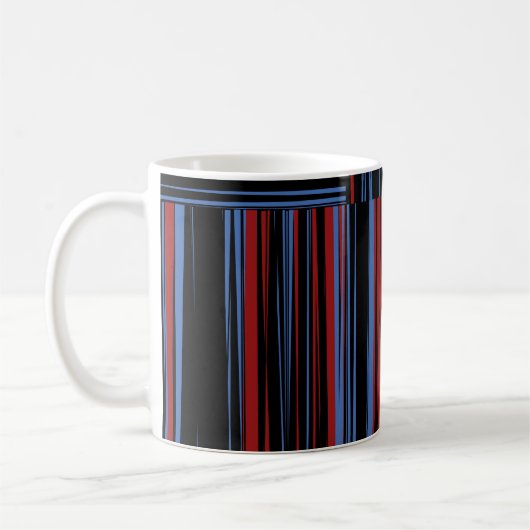 Muster mit horizontalen und vertikalen Farbbändern Kaffeetasse (Links)
