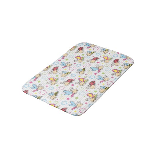 Muster mit Insekten Badematte (Schrägansicht)