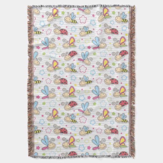 Muster mit Insekten Decke (Vorderseite Vertikal)