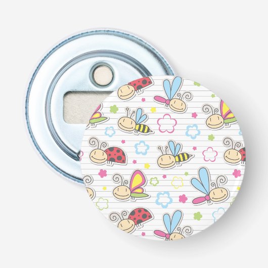 Muster mit Insekten Flaschenöffner (Vorderseite)