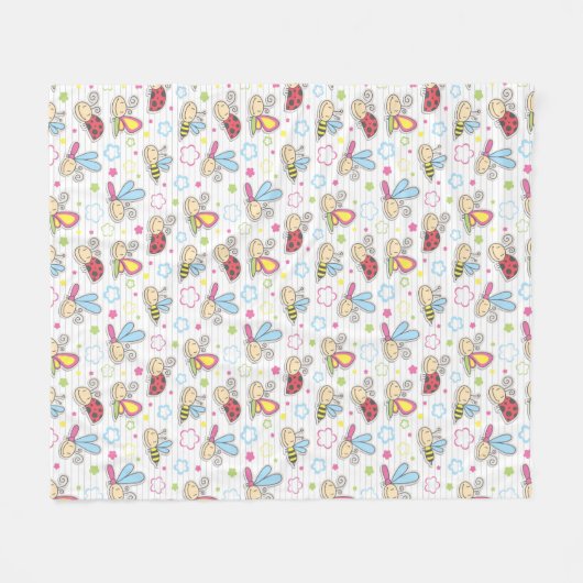 Muster mit Insekten Fleecedecke (Vorderseite (Horizontal))