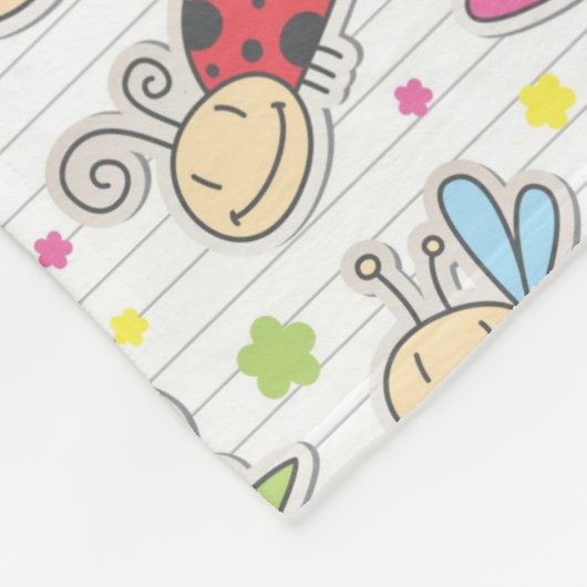 Muster mit Insekten Fleecedecke (Ecke)