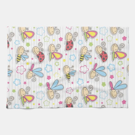 Muster mit Insekten Geschirrtuch (Horizontal)