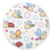 Muster mit Insekten Keramikknauf (Vorderseite)