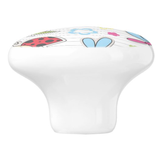 Muster mit Insekten Keramikknauf (Seitenansicht)