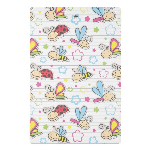 Muster mit Insekten Mini Klemmbrett (Rückseite)